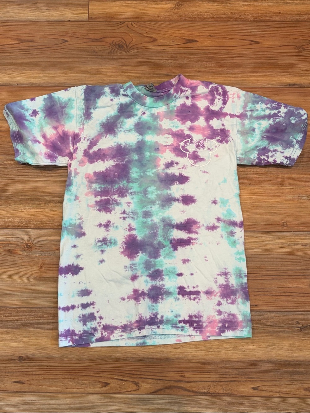 Women’s Small Tie-Dye Short Sleeve Tee Disney Theme Minnie